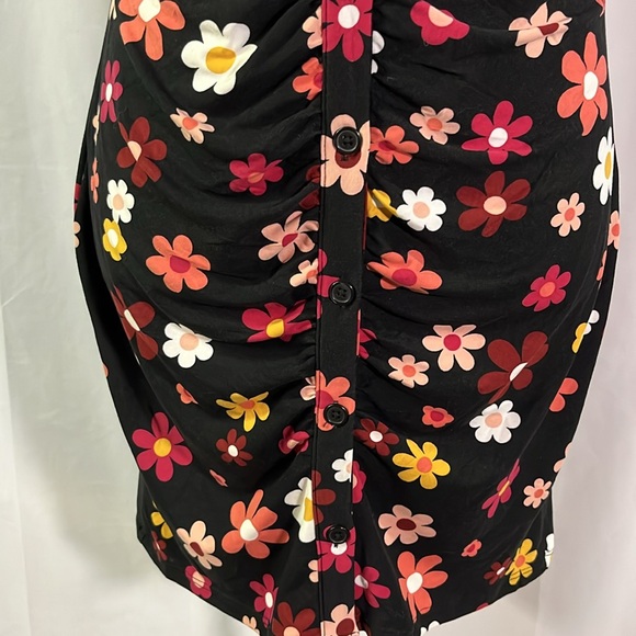 NWT No Boundaries Multicolor Floral Print Button Front Shirt Dress - Picture 8 of 16